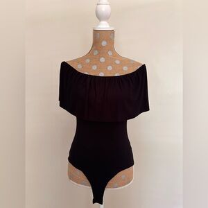 Fashion Nova Off The Shoulder Black Bodysuit